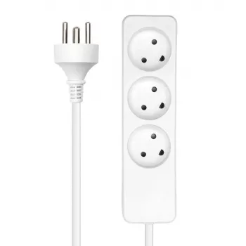Microconnect MC-GRU0350DK pagarinātājs 5 m 3× K tipa kontaktligzdas iekštelpām balts