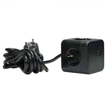 Microconnect GRUCUBE2USB-B3 pagarinātājs 3 m 3 kontaktligzdas Melns