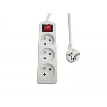 Pagarinātājs MicroConnect MC-PSOO030150FRW 3-izejas ar individuāliem On/Off slēdžiem
