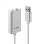 Audio pārveidotājs Lindy USB Type A uz Audio, sudraba/balts, 25 g
