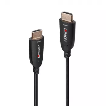 Lindy 40m optiskās šķiedras hibrīda HDMI 8K60 kabelis 48 Gbit/s melns