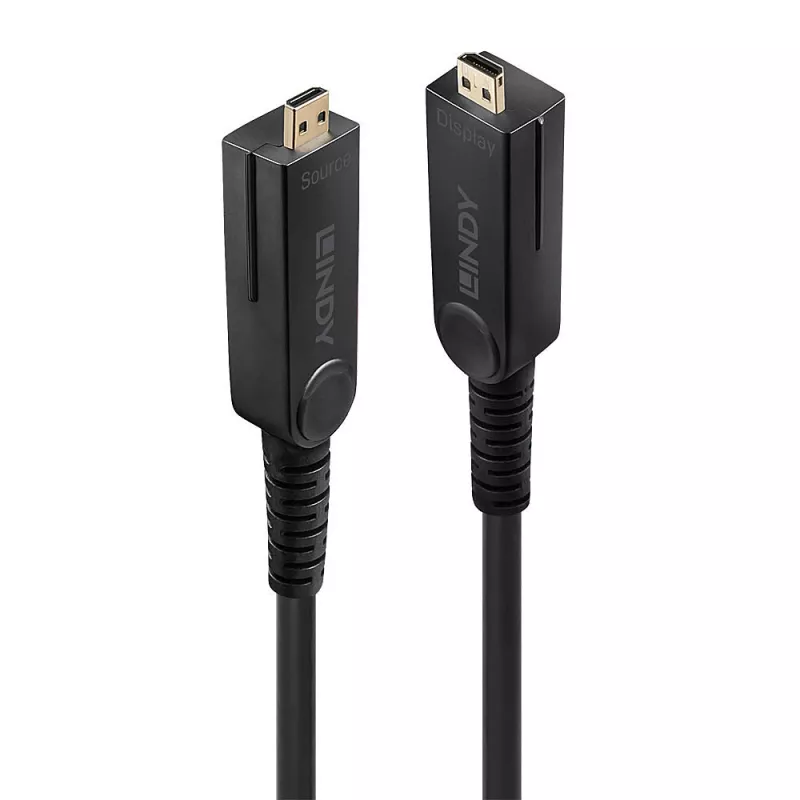 Lindy 70m Šķiedru optikas hibrīda Micro-HDMI 18G kabelis ar noņemamiem HDMI un DVI savienotājiem