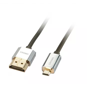 Lindy 0.5m CROMO Slim High Speed HDMI uz Micro HDMI kabelis ar Ethernet