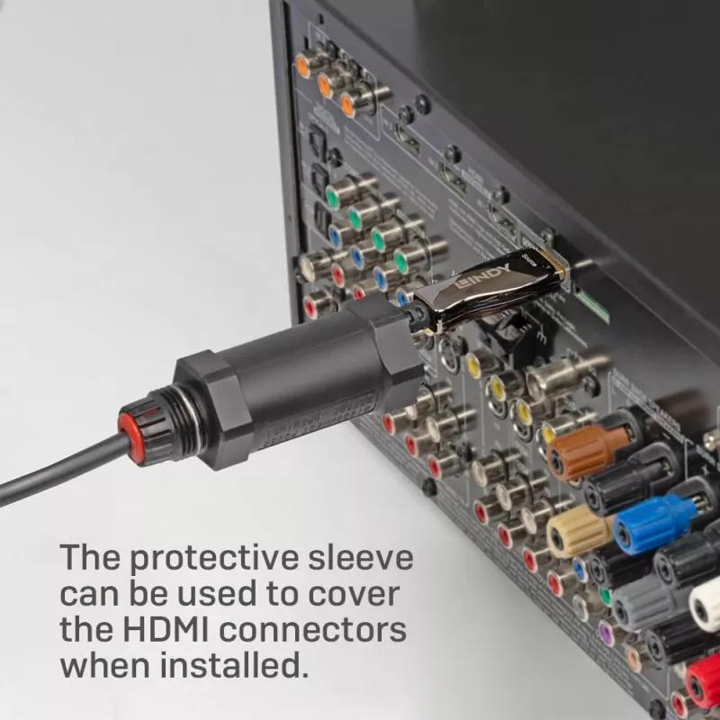 HDMI kabelis Lindy 38527 10 m HDMI Type A vīriešu–vīriešu HDMI 2.1 48 Gbit/s apzeltīti kontakti melns