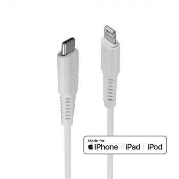 Lindy 2m USB C uz Lightning kabelis, balts