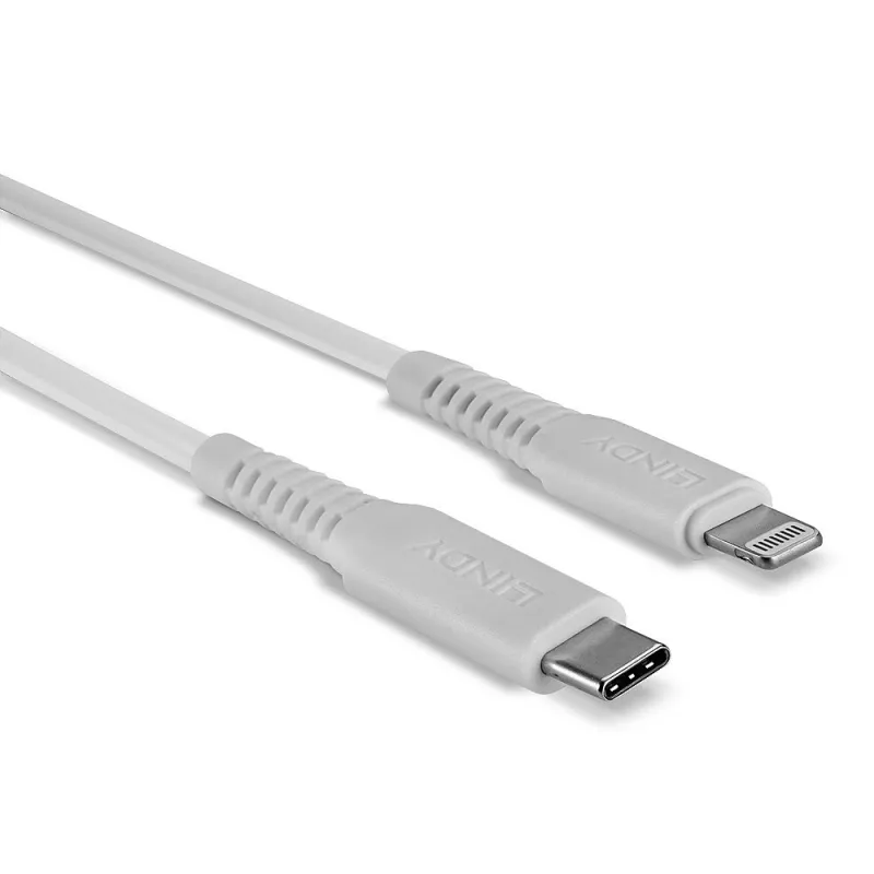 Lindy 2m USB C uz Lightning kabelis, balts