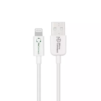MicroConnect ECO-LIGHTNING1 1m Balts USB-A uz Lightning kabelis no pārstrādātiem materiāliem