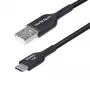 StarTech.com 30 cm USB-A uz USB-C lādēšanas kabelis, uzlāde un sinhronizācija, 3A, USB 2.0, TPE apvalks - melns