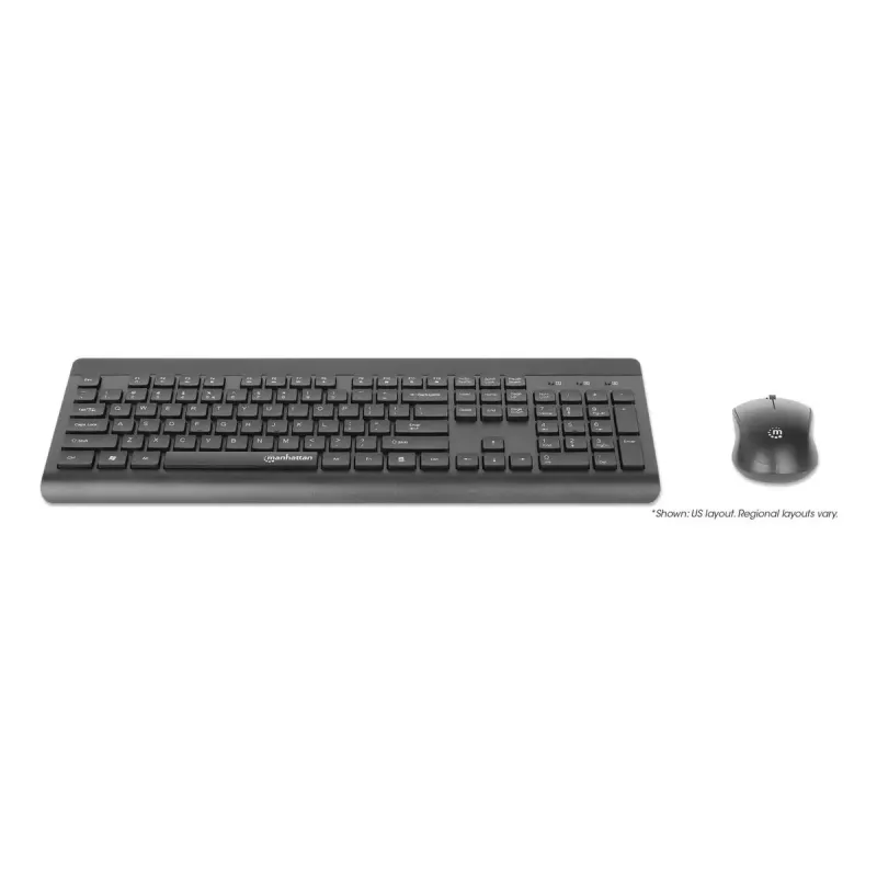 Bezvadu tastatūra Manhattan 180771 QWERTY Melna ar peli