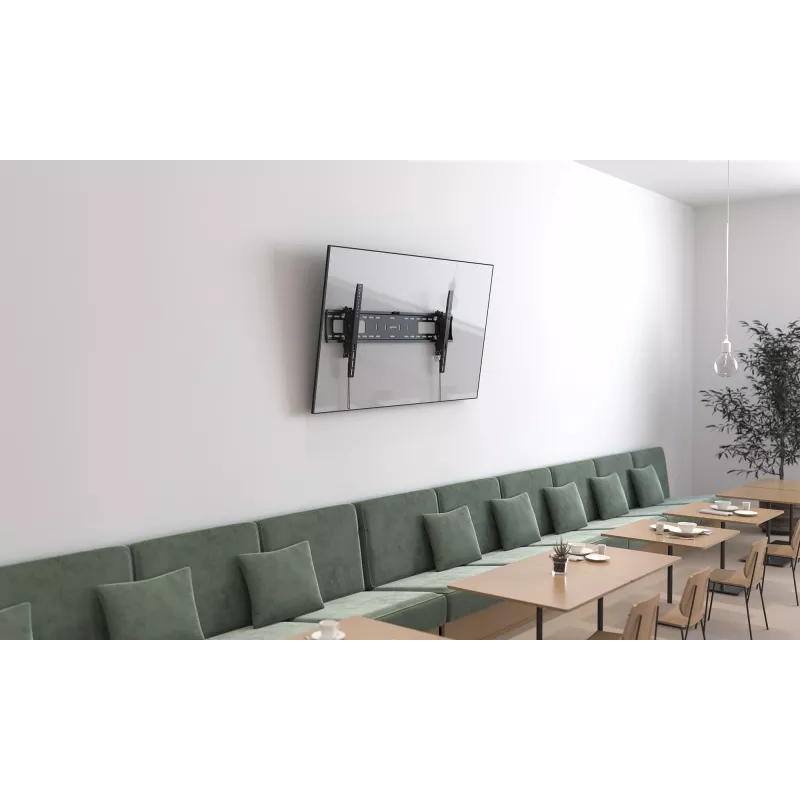 Manhattan TV un monitora pretzādzīšanas sienas kronšteins ar slīpumu 43-100 Melns VESA 200x200 līdz 800x400mm Maks. 75kg