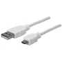 Manhattan USB-A uz Micro-USB kabelis, 1,8 m, vīrietis-vīrietis, 480 Mbps (USB 2.0), Hi-Speed USB, balts, mūža garantija