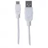 Manhattan USB-A uz Micro-USB kabelis, 1,8 m, vīrietis-vīrietis, 480 Mbps (USB 2.0), Hi-Speed USB, balts, mūža garantija