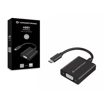 Conceptronic ABBY05B USB-C uz VGA adapteris