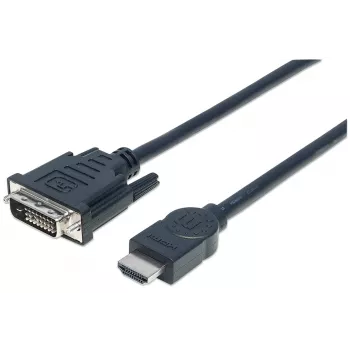 Manhattan HDMI–DVI-D kabelis, 3 m, vīrietis–vīrietis, melns, Dual Link