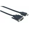 Manhattan HDMI–DVI-D kabelis, 3 m, vīrietis–vīrietis, melns, Dual Link