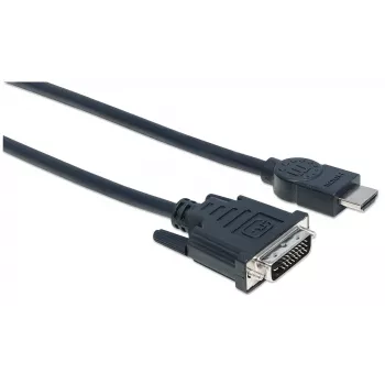 Manhattan HDMI–DVI-D kabelis, 3 m, vīrietis–vīrietis, melns, Dual Link