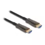Aktīvs optiskais HDMI kabelis DELOCK 8K 60 Hz 30 m ar metāla bruņojumu, HDMI Type A vīriešu-vīriešu, 48 Gbit/s, apzeltīti kontakti