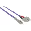 Intellinet optiskās šķiedras lēciena kabelis, OM4, LC/SC, 1 m, violets, duplekss, daudzmodu, 50/125 µm, LSZH, mūža garantija