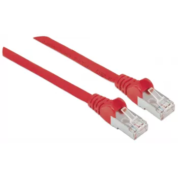 Intellinet tīkla vads Cat6A, 10m, Sarkans, Varš, S/FTP, LSOH/LSZH, PVC, RJ45, Apzeltīti kontakti, Aizsargvāciņš, Mūža garantija