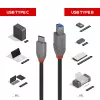 Lindy 0.5m USB 3.2 Type C uz B kabelis 5Gbps Melns