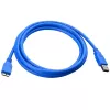 USB kabelis TECHLY ICOC-MUSB3-A-005 — USB A uz Micro-USB B, USB 3.2 Gen 1 (5 Gbit/s), 0,5 m, zils