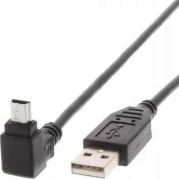 Techly USB 2.0 kabelis A vīrišķais / Mini B vīrišķais 90° 1.8 m Melns ICOC MUSB-AA-018ANG