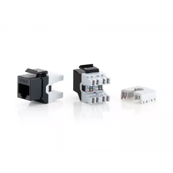 Equip Cat.6 Nesargāts Keystone Ligzda LSA, 8gab./iep., Plakana, Melna, LSA, Zelts, 23/26