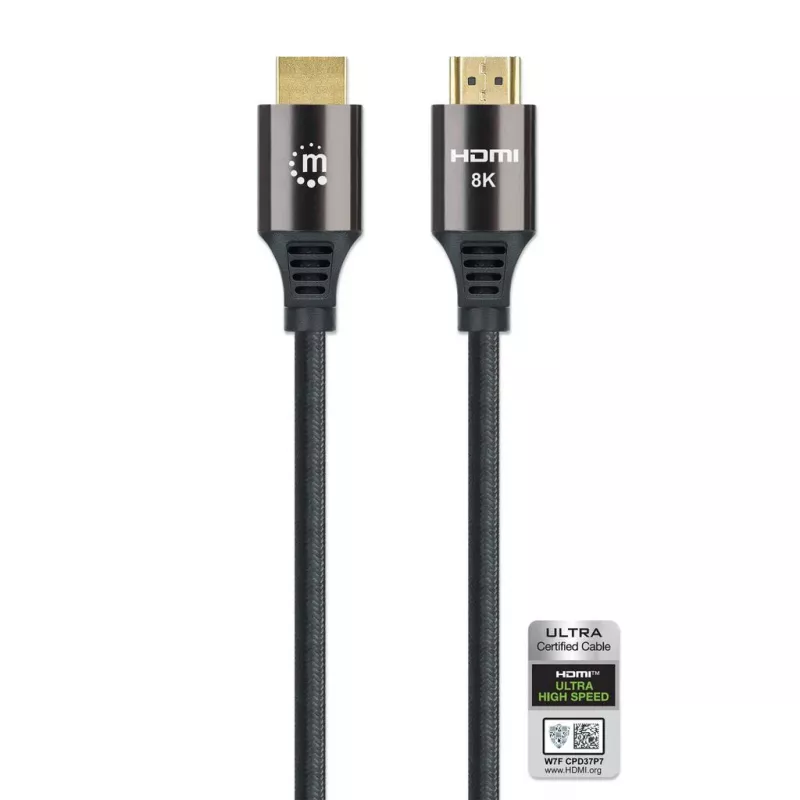 HDMI kabelis Manhattan 8K@60Hz 1m pīts vīrietis-vīrietis melns