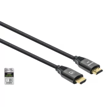 HDMI kabelis ar Ethernet Manhattan 8K@60Hz 2m Pīts Vīrietis-Vīrietis Melns