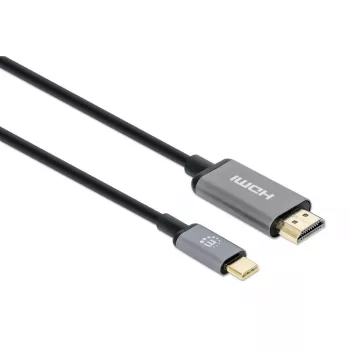 Manhattan USB-C uz HDMI kabelis, 4K@60Hz, 2m, Melns