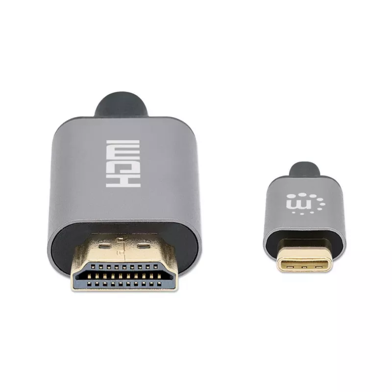 Manhattan USB-C uz HDMI kabelis, 4K@60Hz, 2m, Melns