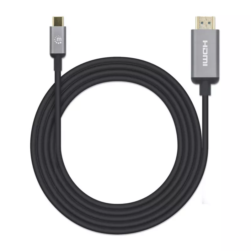 Manhattan USB-C uz HDMI kabelis, 4K@60Hz, 2m, Melns