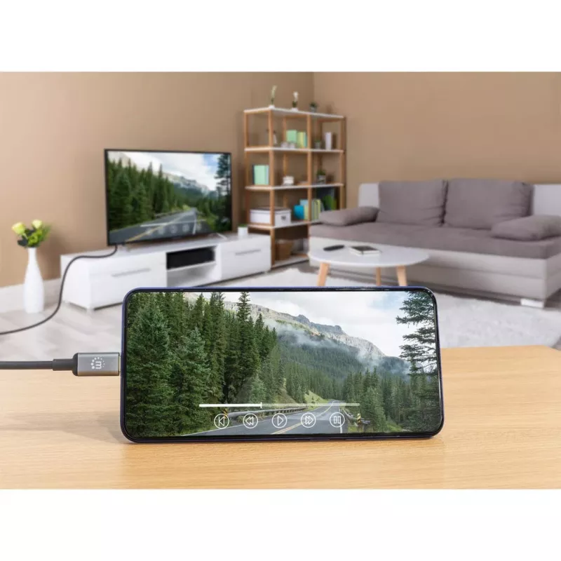 Manhattan USB-C uz HDMI kabelis, 4K@60Hz, 2m, Melns