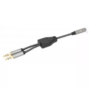 Manhattan 356121 – adaptera kabelis austiņām no viena TRRS uz diviem TRS 3.5 mm
