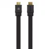 Manhattan HDMI kabelis ar Ethernet (plakans), 4K@60Hz (Premium High Speed), 5m, vīrietis-vīrietis, melns, Ultra HD 4k x 2k, pilnībā ekranēts, apzeltīti kontakti, mūža garantija