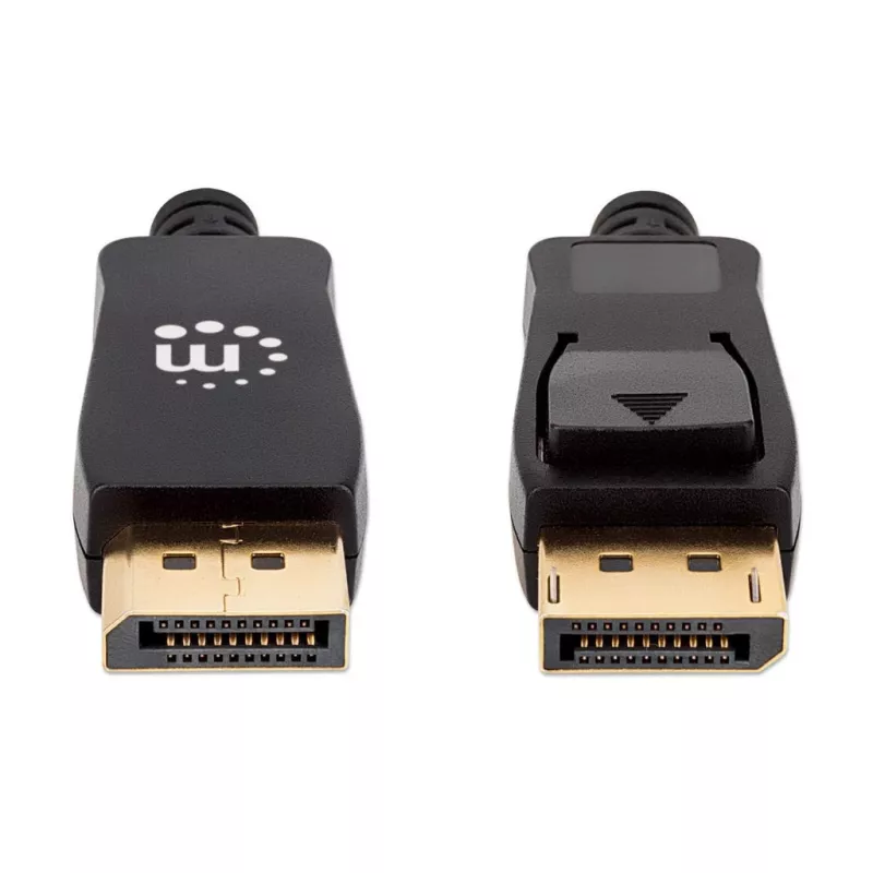 Manhattan DisplayPort 1.4 kabelis, 8K@60Hz, 3m, pīts, vīrietis-vīrietis, ar fiksatoriem, pilnībā ekranēts, melns, mūža garantija