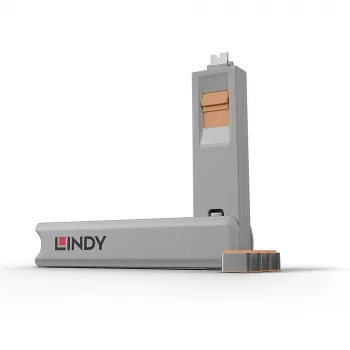USB-C porta bloķētājs Lindy USB Type C Port Blocker Key 4 gab. oranžs