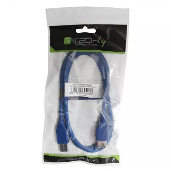 Techly USB 3.0 pagarinātājkabelis A vīrišķais / A sievišķais 3m Zils ICOC U3-AA-30-EX