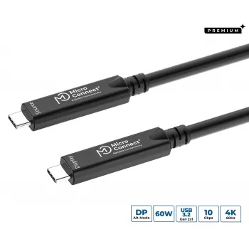 USB-C kabelis MicroConnect MC-USB3.2CC05-8K-OP 5 m — atbalsta 8K video, USB 3.2