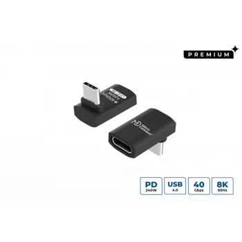 USB4 kabelis MicroConnect USB4-CCFAS90-240W — 240W jaudas padeve, 40 Gbps datu pārraide, USB-C uz USB-C