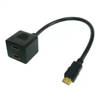 Techly ICOC-HDMI-F-002 HDMI kabelis 0.3 m HDMI Type A (Standarta) 2 x HDMI Type A (Standarta) Melns