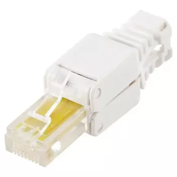 Vadu savienotājs LOGON TWP8P8TP RJ-45 Cat5e, caurspīdīgs/balts/dzeltens, 10 gab. iepakojumā