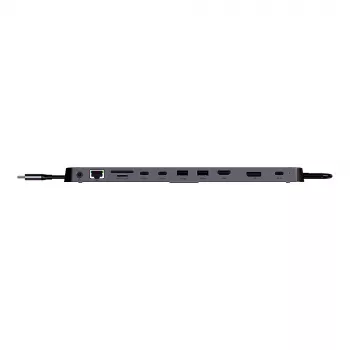 Lindy DST-Mini XT 810, USB-C Mini dokstacija klēpjdatoram ar vienu 8K vai diviem 4K 60Hz ekrāniem un 100W caurlaides uzlādi