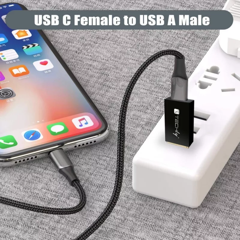 USB pārejas adapteris Techly IADAP USB3-AFT USB A uz USB C melns