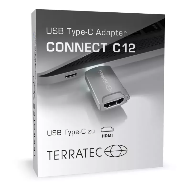 Savienotājkabelis Terratec CONNECT C12 USB Type-C HDMI Pelēks