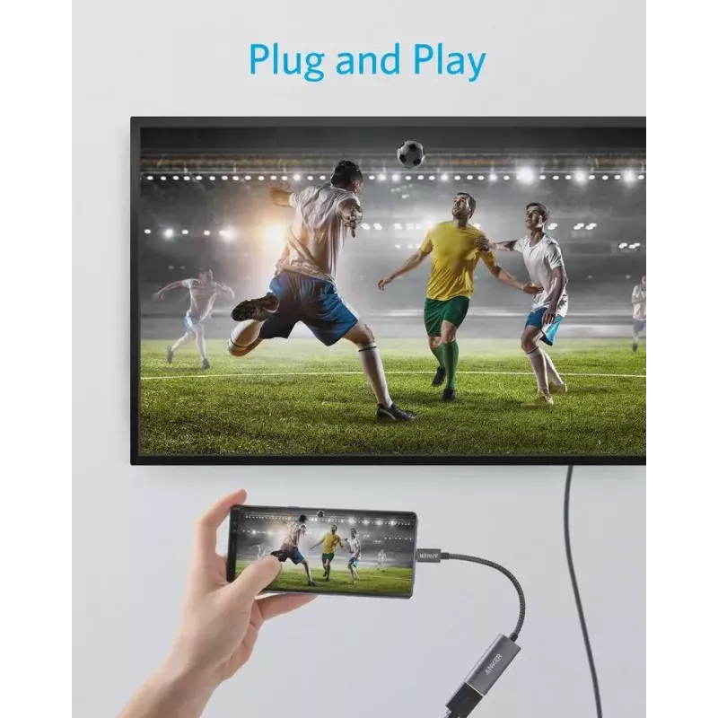 Anker A83120A1 PowerExpand+ video adapters no USB-C (tēviņš) uz HDMI (mātīte), melnā krāsā