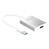 j5create JUA354 USB 3.0 uz 4K HDMI displeja adapteris sudraba krāsā