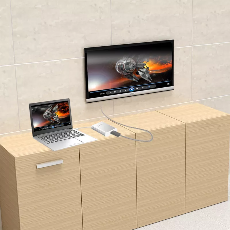 j5create JUA354 USB 3.0 uz 4K HDMI displeja adapteris sudraba krāsā