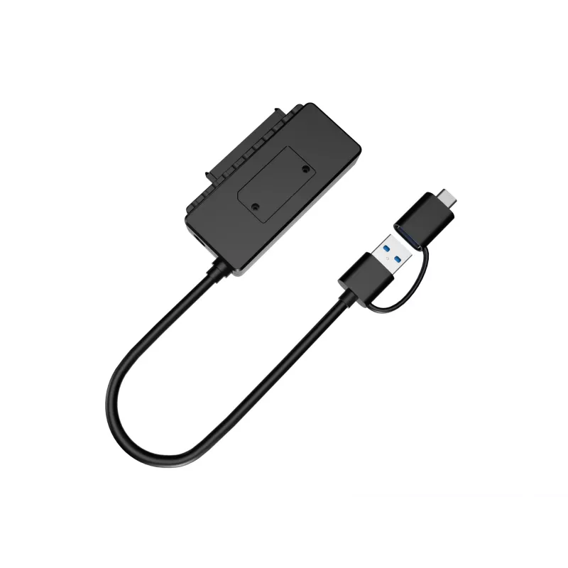 Conceptronic ABBY21B USB 3.0 SATA Adapter ar barošanas bloku, 2.5 inch un 3.5 inch SATA HDD/SSD, 2-in-1 USB C/A kabelis