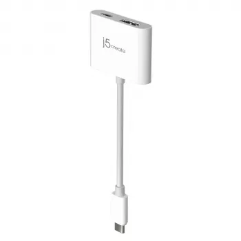 j5create JCA152 USB-C uz 4K HDMI adapteris ar Power Delivery, Melns